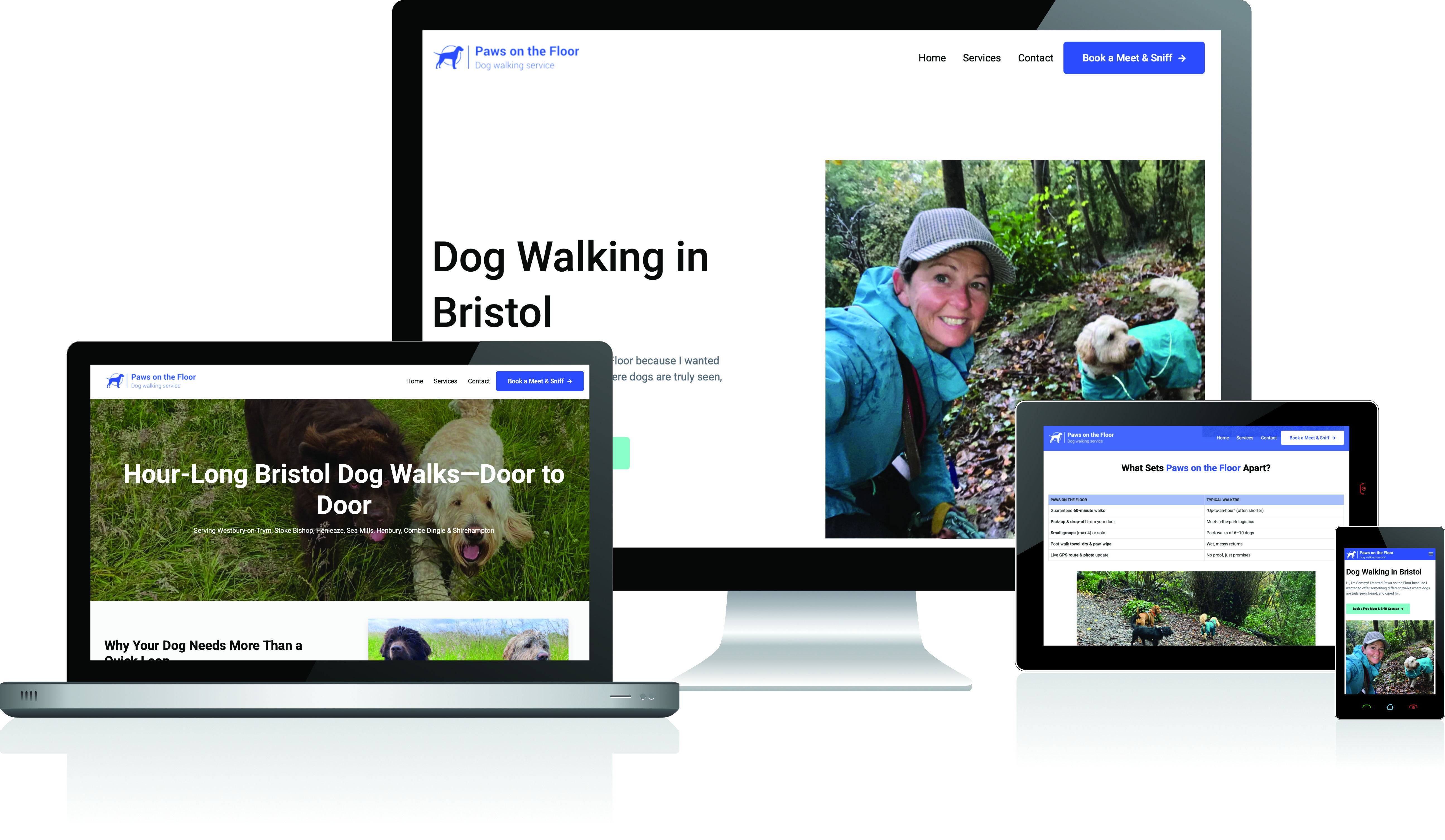 Client Story: Paws on the Floor, building a lead generating website for a Bristol dog walker